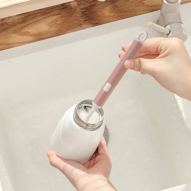 Cepillo de esponja para platos con mango largo de 28 cm | Estropajo antirayaduras para botellas, tazas y vasos | Herramienta multiusos para la limpieza del hogar y la cocina