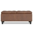 thumbnail image 3 of Simpli Home Ellis 36" WD Square Coffee Table Storage Ottoman in Distressed Saddle Brown, 3 of 10