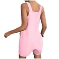 thumbnail image 4 of Womens Summer Jumpsuit Short Summer Casual Button Shorts Button Overalls for Women Pink, 4 of 5
