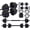 Navy Blue, variant on SQUATZ 70 lb Adjustable Dumbbell Set, 4-in-1 Home Gym Weight Set with Kettlebell, Barbell Connector & Push-Up Handles, Octagonal Weights for Strength Training