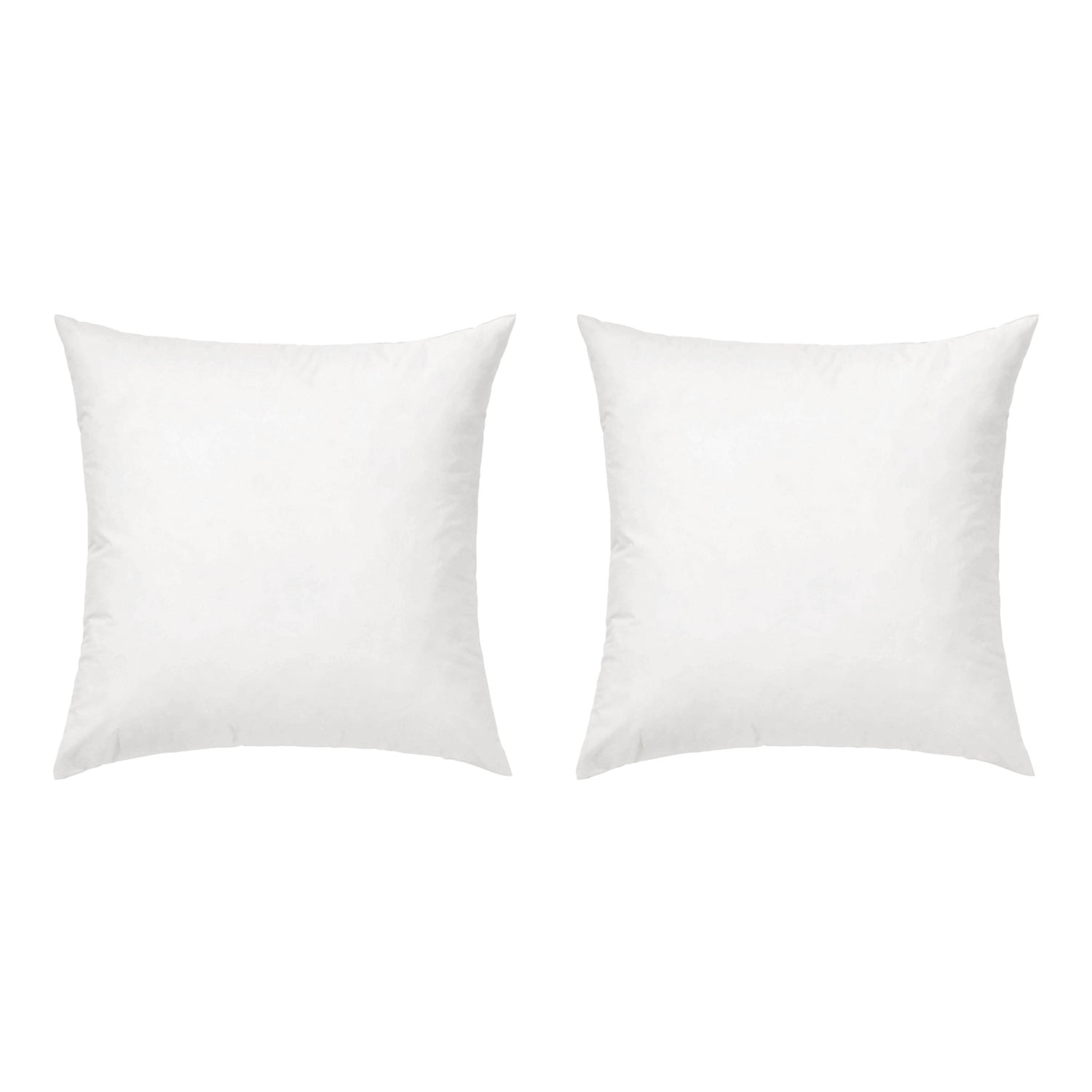 White Microfiber 18x18 Square Throw Pillow Inserts, Set of 2