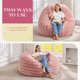 thumbnail image 3 of Sillas de Puf Silla de Bolsita con Relleno Bolsas de Frijoles para Adultos con Funda Ondulada Esponjosa, Sillas de Puf Gigantes para Adultos (Rosa), 3 of 4