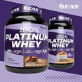 thumbnail image 2 of EAS 100% Platinum Whey Powder - 25g Protein, Anti Catabolic, 5.5g BCAAs - 5lb Vanilla Ice Cream, 2 of 8