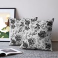 thumbnail image 2 of Pillow Covers 20x20 Set of 2, Black Gray Florals Throw Pillow Covers Decorative Couch Cushion Cover, Farmhouse Botanical Peonies Vintage Leaves Microfiber Soft Pillowcases for Bedroom Living Room, 2 of 9