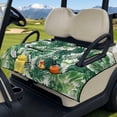thumbnail image 3 of Psesaysky Golf Cart Seat Covers, Universal Golf Cart Seat Towel Blanket with 4 Front Pockets & Non-slip Bottom Tropical Fits for EZGO, Yamaha, Club Car and More 2 Person Seats (Green Monstera Leaves), 3 of 8