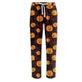 thumbnail image 2 of Garbnen Mens Halloween Pajama Pants Pumpkins Print Sleep Pants Men Elastic Waist Drawstring Comfy Fall Winter Wide Leg Lounge Pants for Men S, 2 of 4
