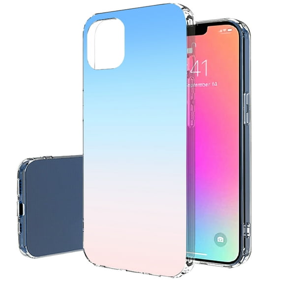 TalkingCase Slim Case for Apple iPhone 14, Slim Thin Gel Tpu Cover, Gradient Blue Print, Light Weight, Flexible, Soft, Anti-Scratch, Printed in USA