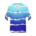 thumbnail image 4 of Tops Sueltos Casuales para las Mujeres No Posicionamiento Impreso Botón de Cuello en V Manga Corta Atada Camiseta, Top de Verano de Moda, 4 of 7