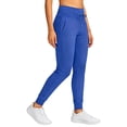 thumbnail image 4 of YOIAVAIOY Women's Stretch Workout Yoga Pants High Waist Drawstring Joggers Active Lightweight Sports Sweatpants with Pockets Blue S, 4 of 8