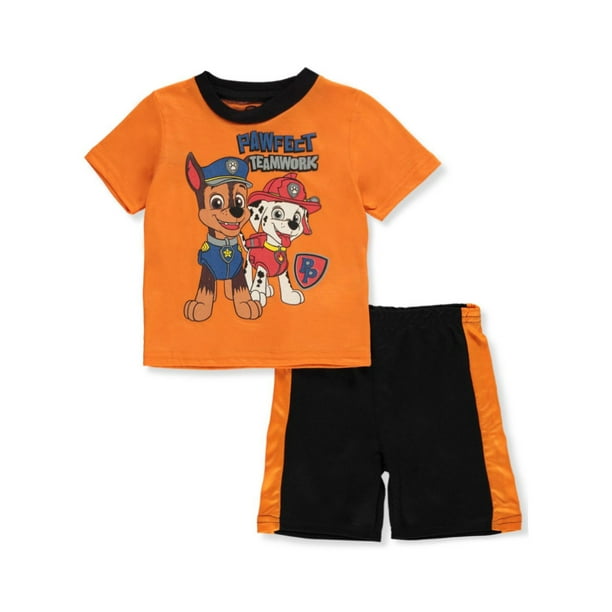 Paw Patrol Baby Boys' 2Piece Shorts Set Outfit black orange, 24 months (Infant)