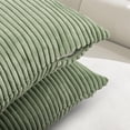 thumbnail image 6 of Pack of 2 Corduroy Decorative Throw Pillow Covers 18x18 Inch Striped Spring Cushion Covers Cozy Boho Pillowcase Farmhouse Home Decor Soft Accent Cushion Case for Couch Sofa Bed, 6 of 7