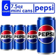 Pepsi Soda Pop, 7.5 fl oz, 6 Pack Mini Cans