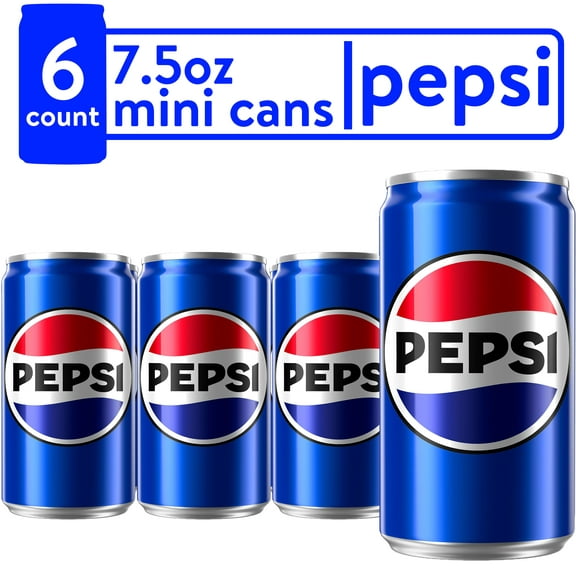 Pepsi Cola, Mini Can, 7.5 fl. oz., 6pk, Soft Drink, Allergens Free