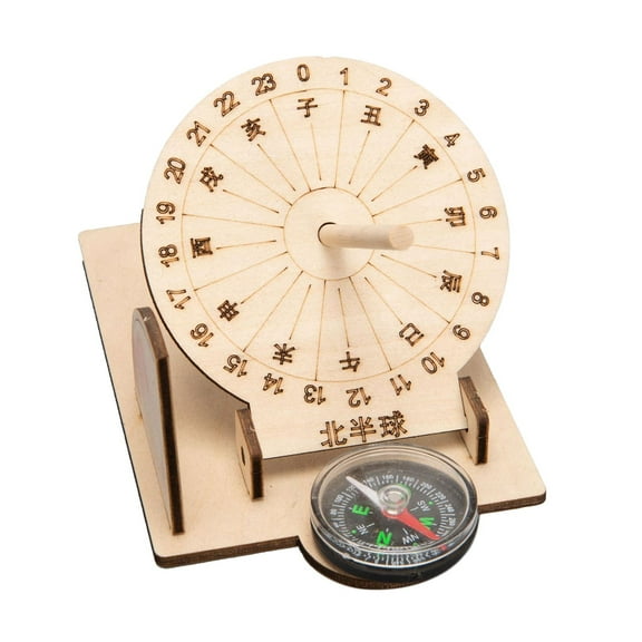 hengtong Equatorial Sundial Clock Toy DIY Decoration Assemblable Scientific Model Sundial