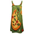 thumbnail image 5 of Ladies' Summer Dress Beach Sleeveless Fun Pizza T-shirt Vest Sun Skirt, 5 of 8