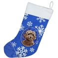 thumbnail image 2 of Winter Snowflakes Brown Cockapoo Christmas Stocking, 2 of 3