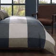 thumbnail image 6 of Bebejan Checkered Navy Tan 5 Piece Comforter Set, Blue, Queen, 100% Cotton Sateen, Reversible, All Season, Cozy Comfort, 6 of 10