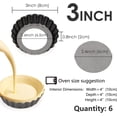 thumbnail image 2 of Woeilo 6 pcs 3" Mini Tart Pans Removable Bottom, Carbon Steel Quiche Bakeware, 2 of 5