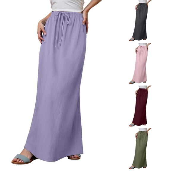 Product Skirt - Skirts for Women Summer Waist A Line Skirts Long Flowing Boho Style for Warm Weather and Everyday Wear