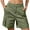 Green, variant on Cargo Shorts for Women Bermuda Shorts Elastic Waist Knee Length 6 Pockets Hiking Long Shorts for Summer Casual