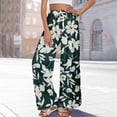 thumbnail image 6 of Dress Pants Women Petite High Waisted Wide Leg Summer Beach Vacation Pants Boho Lounge Casual Palazzo Trousers, 6 of 9