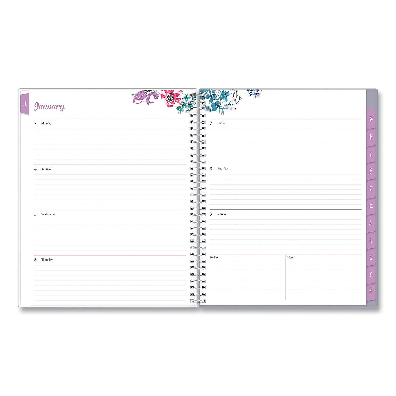 Wirebound Blue Sky 2022 Weekly & Monthly Planner Laila Flexible Cover 8.5 x 11 137273-22 