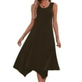 thumbnail image 2 of Pantalones Cortos para Vestidos Bajos Mujeres sin Mangas Cuello Redondo Cordón Ruffle A-Line Mini Vestido Poliéster, Vestido Casual para Citas Y Fiesta, 2 of 9