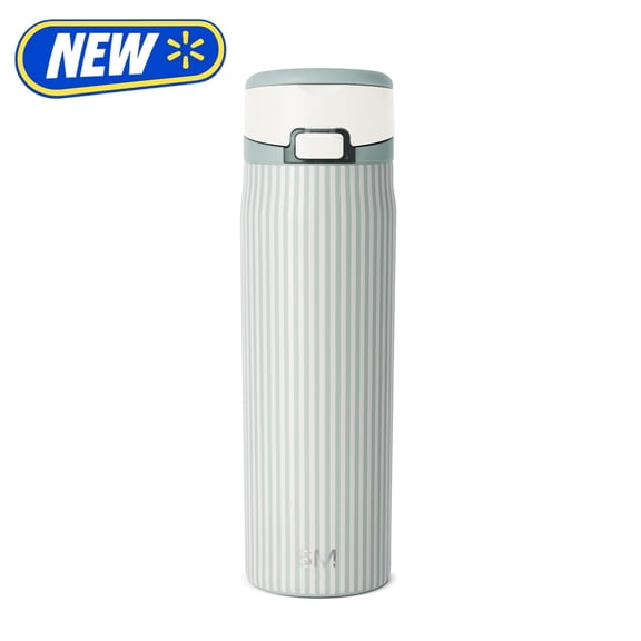 Simple Modern Mesa Loop Water Bottle with Covered Straw, 22oz, Sage Stripes