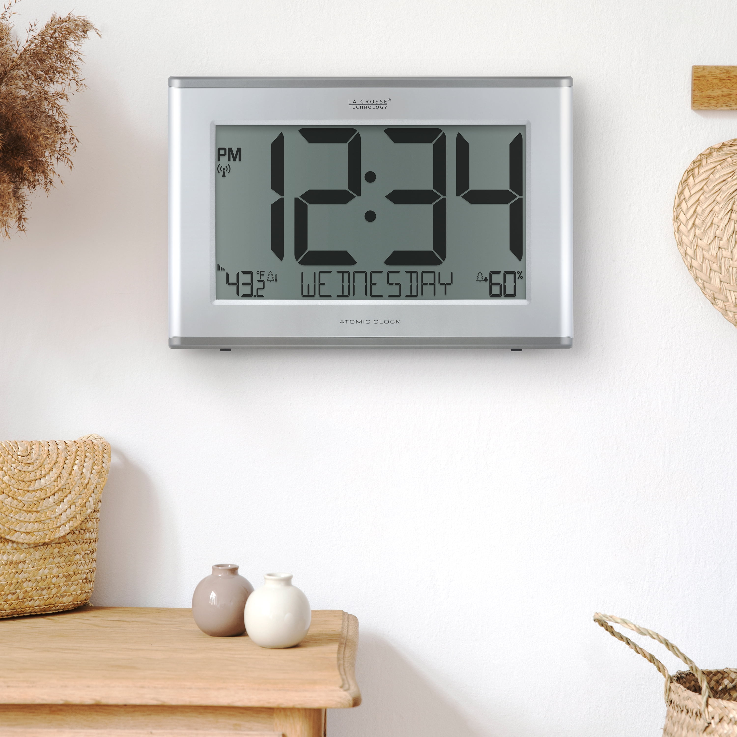 Buy La Crosse Atomic Digital Wall Clock with Indoor Temperature