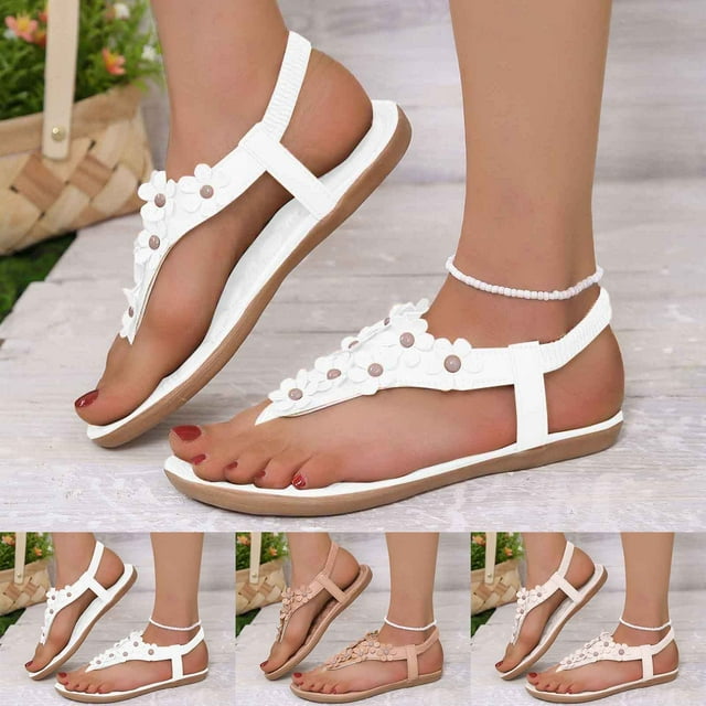 TrendOFT Womens Sandals Comfortable For Everyday Wear Beach Casual Slip On Breathable Lightweight Thong Flip Flops For Spring Summer Fall Sandale Plateforme Femme WH2 38