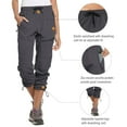thumbnail image 3 of BALEAF Cargo Pants For Women Quick Dry Water Resistant With 4 Zip-Closure Pockets Elastic Waist Deep Gray Size XXL, 3 of 7