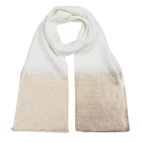 Jocelyn Women's Ivory Gold Ombre Metallic Knit Scarf
