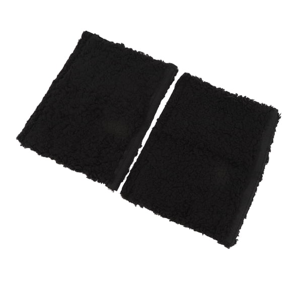 Plush Sheepskin Fleece Chair Armrest Pads NonSlip Warm Cushion for Office Transport Chairs 2Pack Black 10.63x6.69 Inches / 27x17 cm