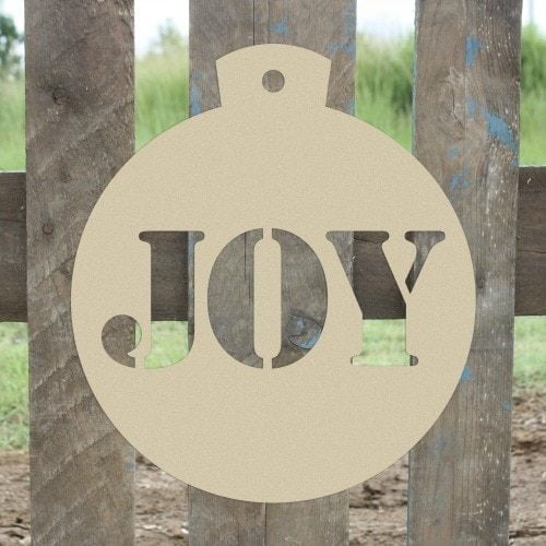 Christmas Ornament JOY Unfinished Cutout, Wooden Shape, Paintable