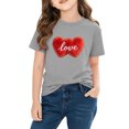 thumbnail image 4 of Nilvkv Girls Tee Shirts, Shirts for Girls, Sweet Print Short Sleeve Cotton Top Casual Summer Gray 7-8 Years, 4 of 8