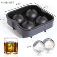 thumbnail image 6 of BadPiggies 2 Pack Silicone ICE Ball Maker Set with Funnel Sphere Tray Round Cube Molds For Whiskey Cocktails Party (4 Sphere Mold), 6 of 9