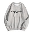 thumbnail image 4 of Arlun Dog Mom Sweatshirts Cute Paw Graphic and Letter Printed Pullovers Funny Mama Life Long Sleeve Sweatshirts Womens Crewneck Dog Lover Pullover Tops Light Gray M, 4 of 4