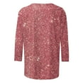 thumbnail image 5 of Fengactive 3/4 Length Sleeve Womens Tops Casual Sparkly Glitter Shirt Loose Crewneck Sequin Tops Fashion Summer Shirts, 5 of 5