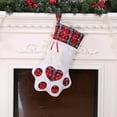 thumbnail image 1 of Medias de Navidad, bolsa de regalo, decoración para Año Nuevo, bolsas de regalo de Navidad a cuadros, medias de pata de mascota, 1 of 7