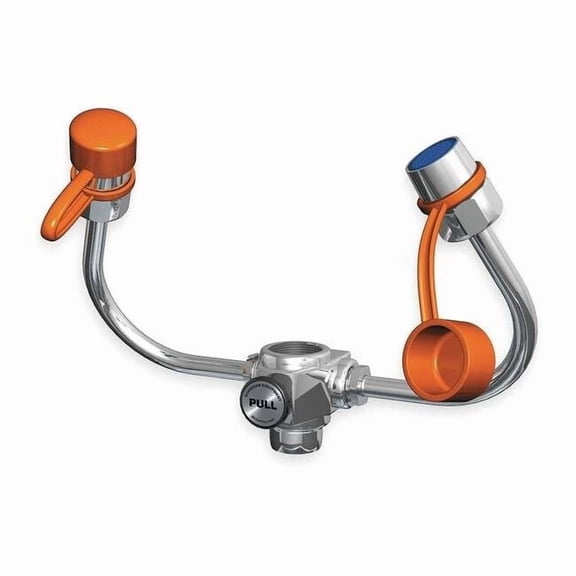 Plumbed Eyewash, Faucet Mount, Plumbed, 5 in H., 6 3/4 in W