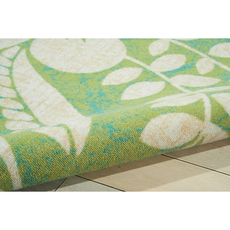 StyleWell Green 7 ft. x 9 ft. Botanical Indoor/Outdoor Patio Area Rug