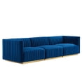 thumbnail image 2 of Modway Conjure Channel Tufted Performance Velvet Sofa in Gold Navy, 2 of 10