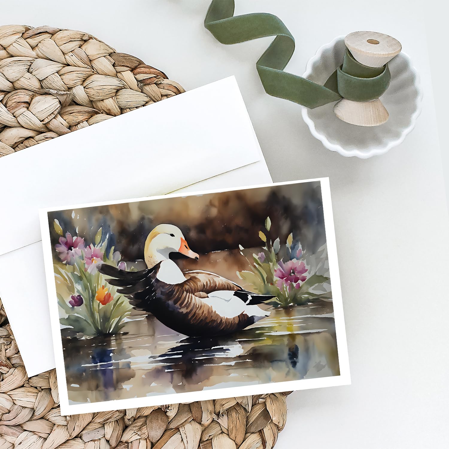 Common Eider Duck Greeting Cards Pack of 8 7 in x 5 in