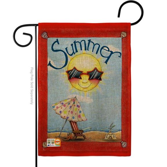 13 x 18.5 in. Fun in the Sun Summer Burlap Impressions Decorative Vertical Double Sided Garden Flag
