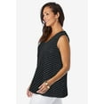 thumbnail image 3 of Jessica London Women's Plus Size Stretch Cotton V-Neck Trapeze Tank, 3 of 6