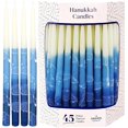 thumbnail image 1 of The Dreidel Company Velas menorá de Hanukkah de lujo, cónicas, color azul pastel y blanco, sin goteo, para las 8 noches de Janucá, 1 of 1