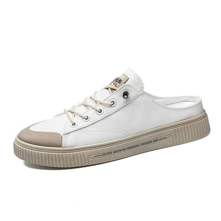 

Summer Fashion Canvas Casual Mules Male Breathable Comfy Soft Canvas Half Loafer Slippers Concise Leisure Colth Sandals