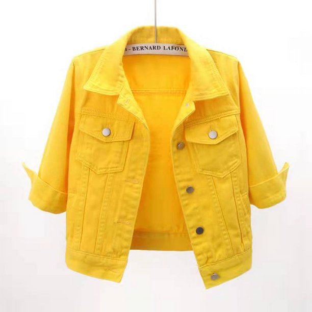 Chaqueta vaquera para mujer, abrigo corto para primavera y otoño, chaquetas vaqueras rosas, Tops informales, prendas de vestir exteriores para mujer