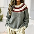 thumbnail image 2 of Fair Isle Sweater Women Knit Sweater Pullover Sweaters Cute Sweaters Teacher Outfits Fall Sweaters Vintage Sweater Fall Outfits Oversized Sweaters Vacation Outfits, 2 of 4