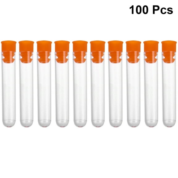 WHAMVOX  100 Pcs Clear Tubes with Caps Plastic Test Travel Size